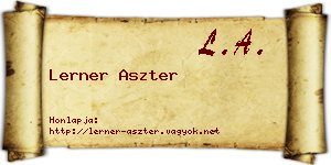 Lerner Aszter névjegykártya